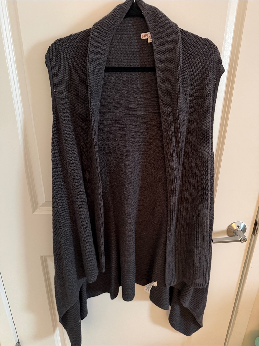 Merona Charcoal Open-Front Knit Poncho Cardigan